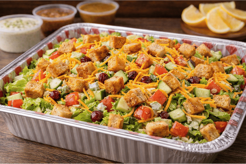 Lindburgers catering house salad tray